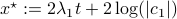 x^{star}:= 2lambda_1 t + 2log(|c_1|)