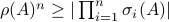 rho(A)^n geq |prod^n_{i=1}sigma_i(A)|