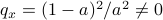 q_x=(1-a)^2/a^2neq 0