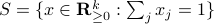 S={xin mathbf{R}_{geq 0}^k:sum_{j}x_j=1}